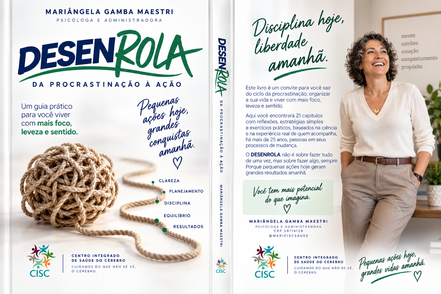Capa, lombada e contracapa do livro Desenrola — Da Procrastinação à Ação